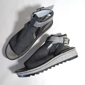 Naot Black and Gray Women Sandals